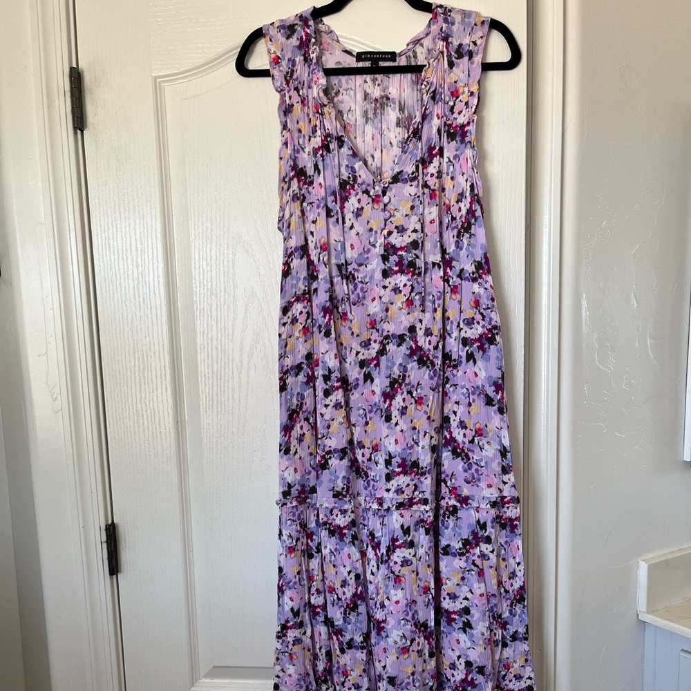 Gibson Floral Purple Sleeveless Dress